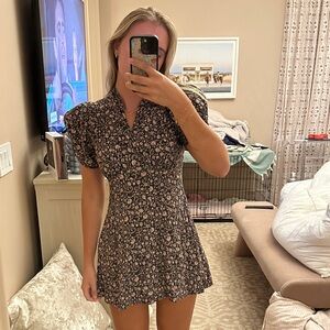 Floral Puff Sleeve Mini Dress